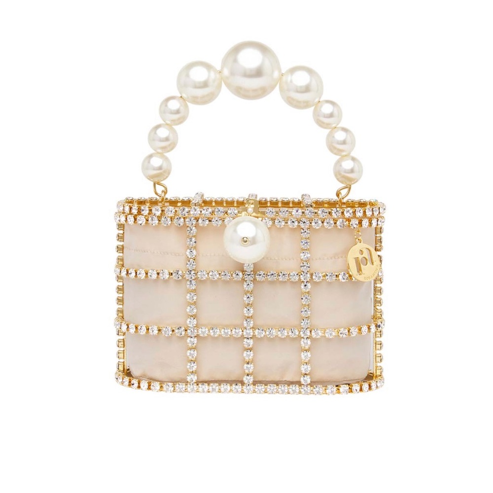 Rosantica Crystal & Pearl Holli Bag Box Clutch
